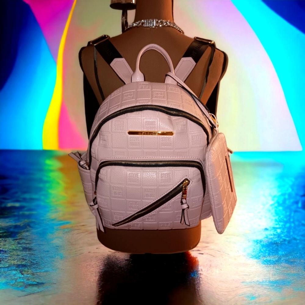 NWOT Steve Madden Blush Leather Backpack and Matching Wristlet